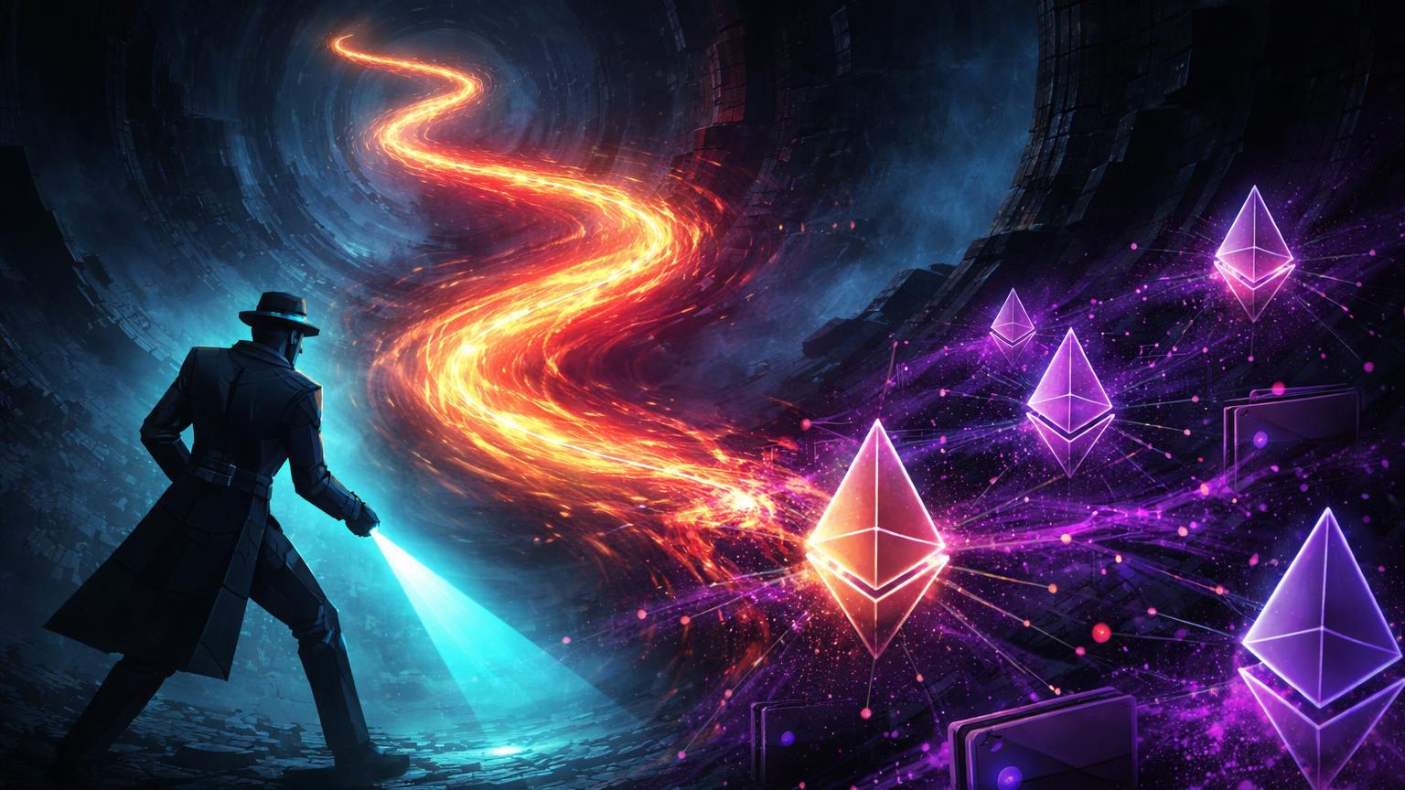 Rastro de fundos roubados serpenteando túneis cibernéticos com poeira tóxica contaminando rede Ethereum, pela investigação ZachXBT