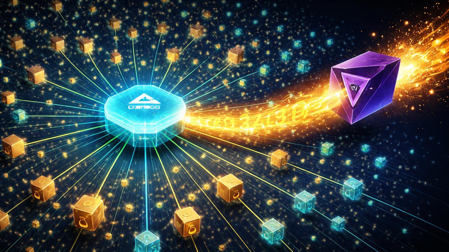 Rede isométrica com hub WalletConnect conectando TRON a carteiras e dApps, fluxos dourados de USDT simbolizando US$21B diários em DeFi