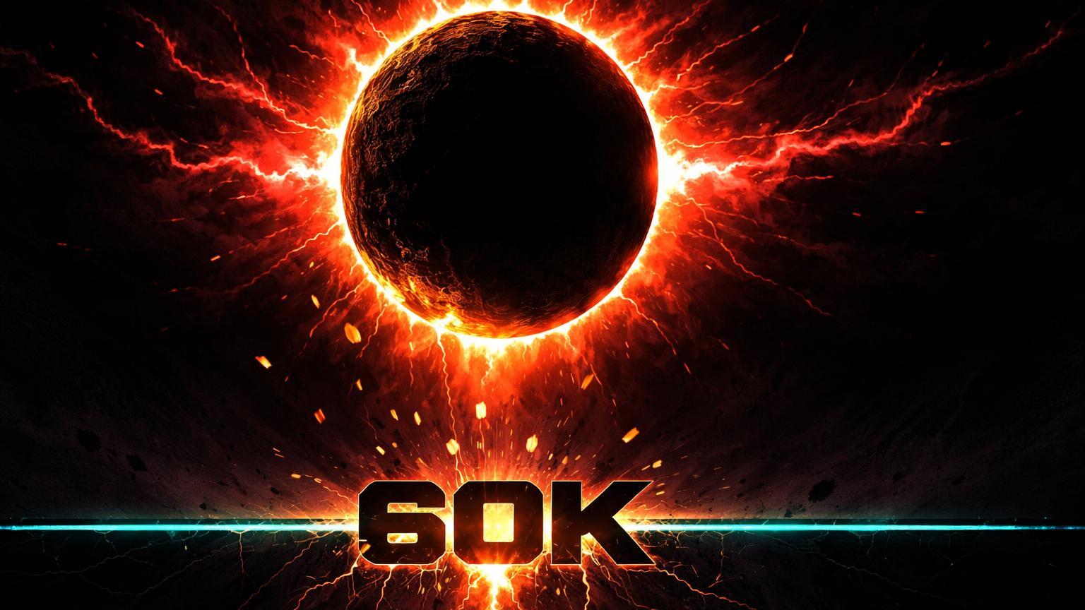 Sol dourado eclipsado por disco negro com aura vermelha pulsante e suporte 60K rachado, representando pânico BVIV recorde e teste de Bitcoin em crash macro